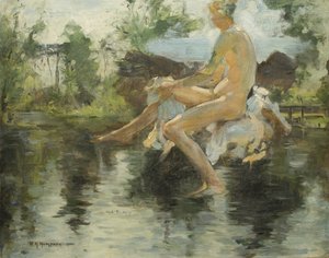 Luonnos istuvasta pojasta, 1917